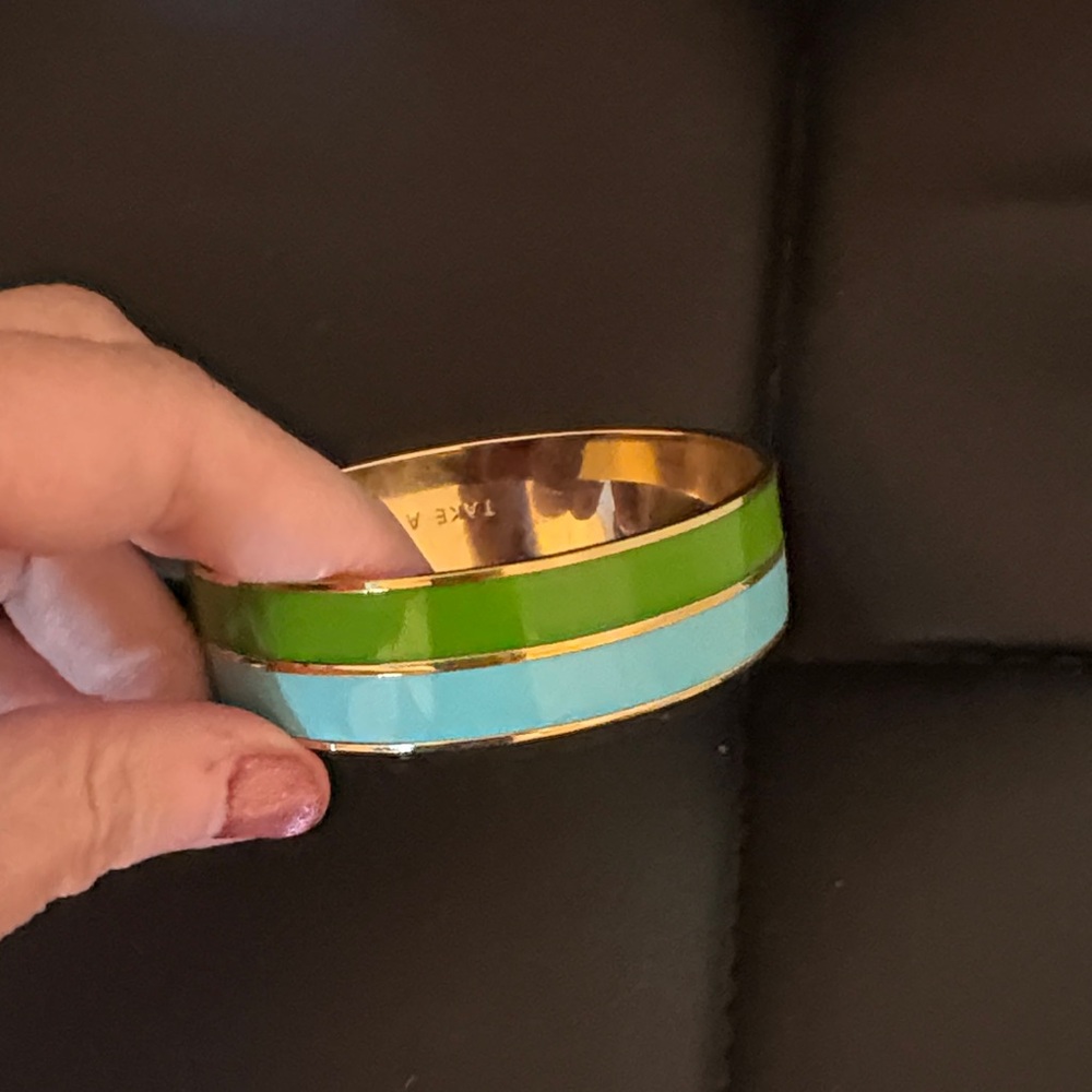 Kate Spade Green and Blue Enamel Bangle Bracelet
